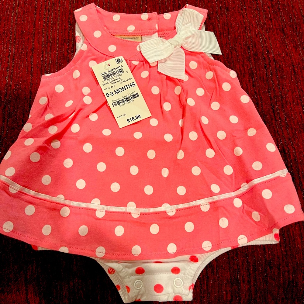 One piece baby girl sunsuit